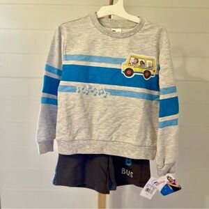 Toddler‎ Boys' 2pk Ms. Rachel Bus Pullover Sweatshirt and Shorts Set - 5T